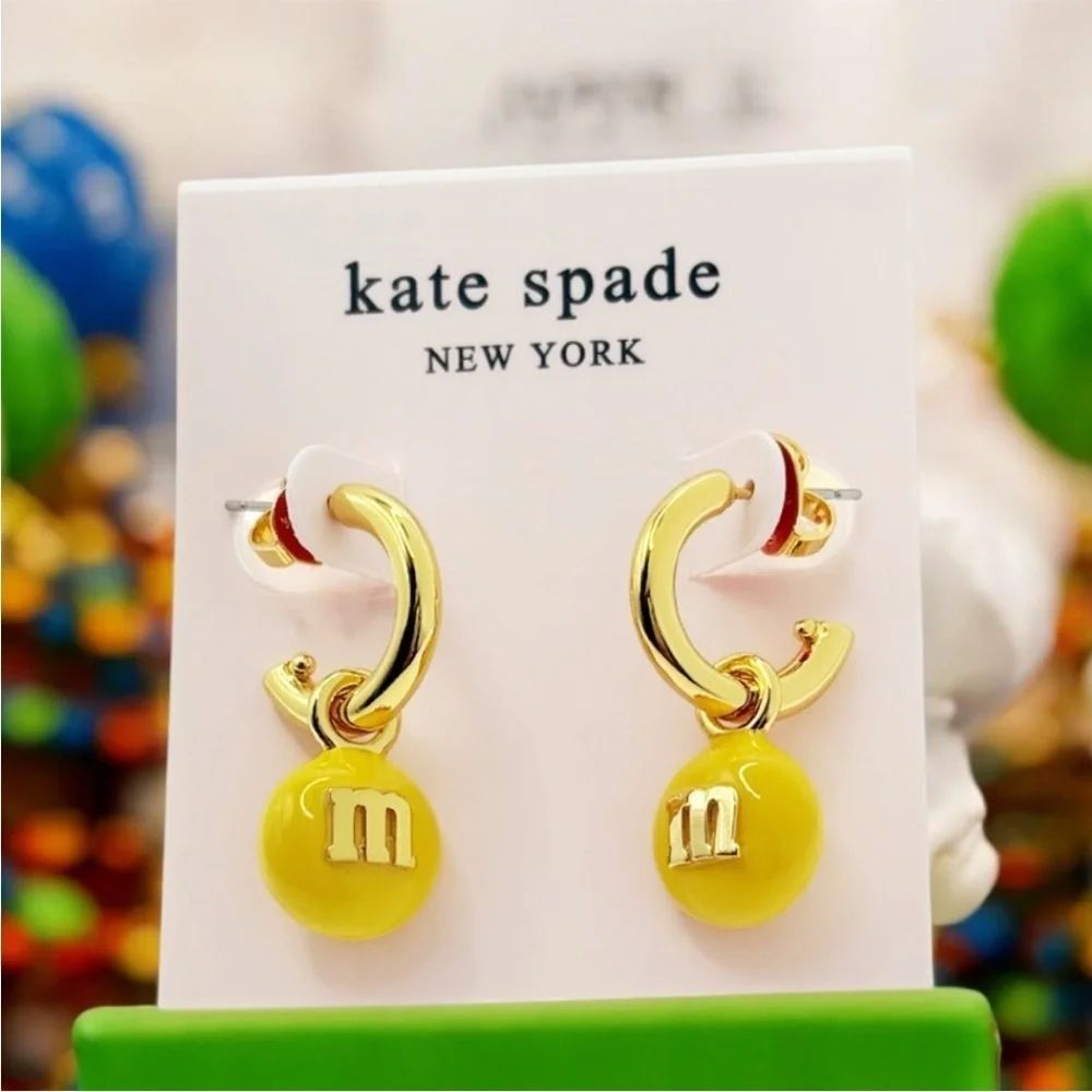 Kate Spade x M&M yellow earrings